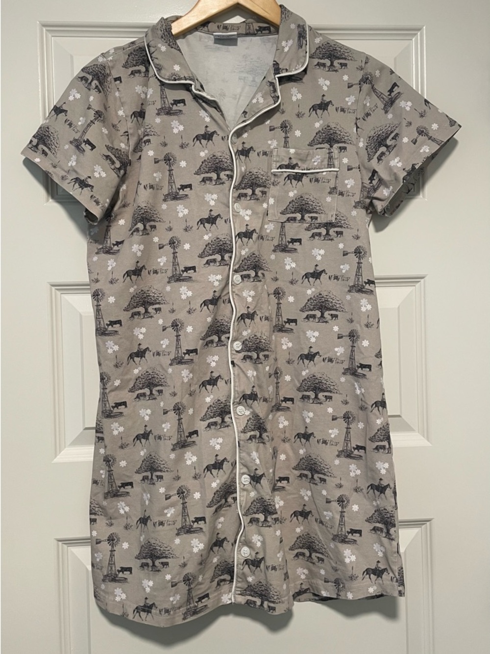 Women’s Short-Sleeve Cowboy Nightgown (Cowkid’s Clothing Co)